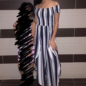 J for Justify | Split Leg Off-Shoulder Jumpsuit